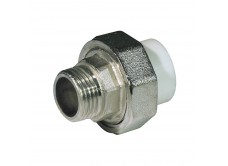 Муфта разъемная PPR НР 20 мм х 1/2" белая