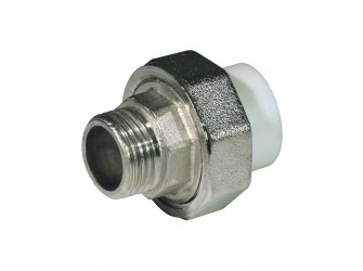 Муфта разъемная PPR НР 20 мм х 1/2" белая