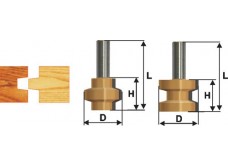 Набор фрез пазо-шиповых Ф38,1Х28,6 мм, хвостовик 12 мм, 2 штуки