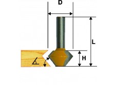 Фреза кромочная конусная Ф41,3Х22,2 мм 30/60°, хвостовик 12 мм