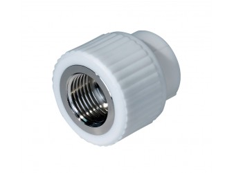 Муфта комбинированная PPR ВР 50 мм х 1 1/2" белая