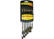 Набор ключей комбинированных с шарниром и трещоткой, 7 штук