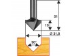 Фреза пазовая галтельная V-обр 90° ф31,8мм, хв 8мм