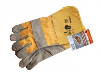 Перчатки кожаные комбинированные Энкор 1/10