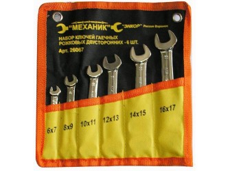Набор ключей рожковых 6шт чехол