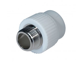 Муфта комбинированная PPR НР 20 мм х 1/2" белая