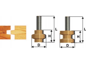 Набор фрез пазо-шип ф38,1х28,6мм хв 8мм 2шт