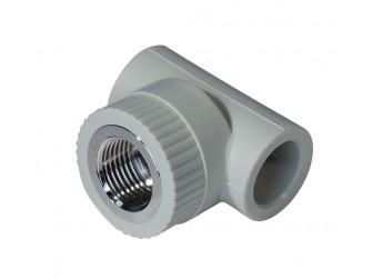 Тройник комбинированный PPR ВР 32 мм х 1" серый