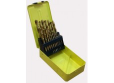 Набор сверл для металла HSS 1-10 мм, шаг 0,5 мм, покрытие TiN, 19 штук, металлический футляр