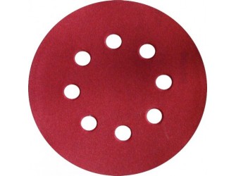Шлифкруги Ф125 мм, К40, на липучей основе с отверстиями, 5 штук, для дерева и металла