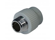 Муфта комбинированная PPR НР 32 мм х 1" серая