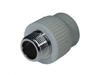 Муфта комбинированная PPR НР 20 мм х 1/2" серая